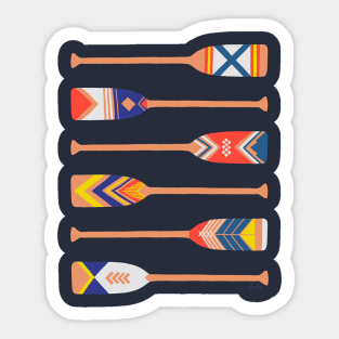 Canoe Paddles - Navy Sticker